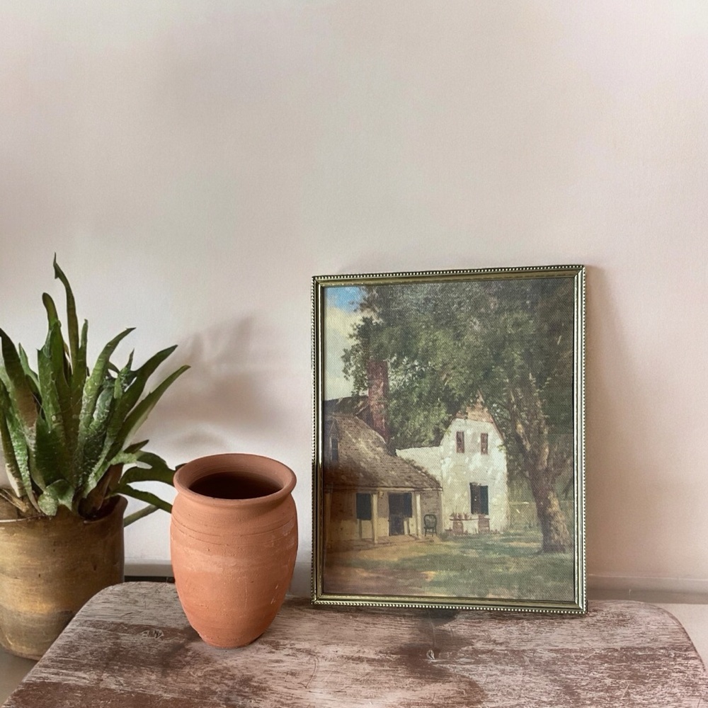 Vintage Gold Frame with Cottage Print